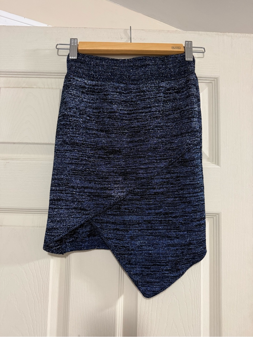 Asymmetrical Knit Skirt in Deep Navy